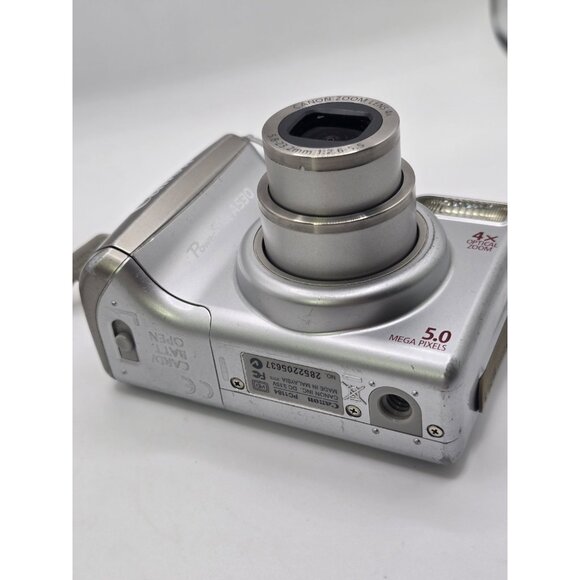 Canon PowerShot A530 5.0MP Digital Camera Silver READ-Small Black Line On Screen - Picture 5 of 16